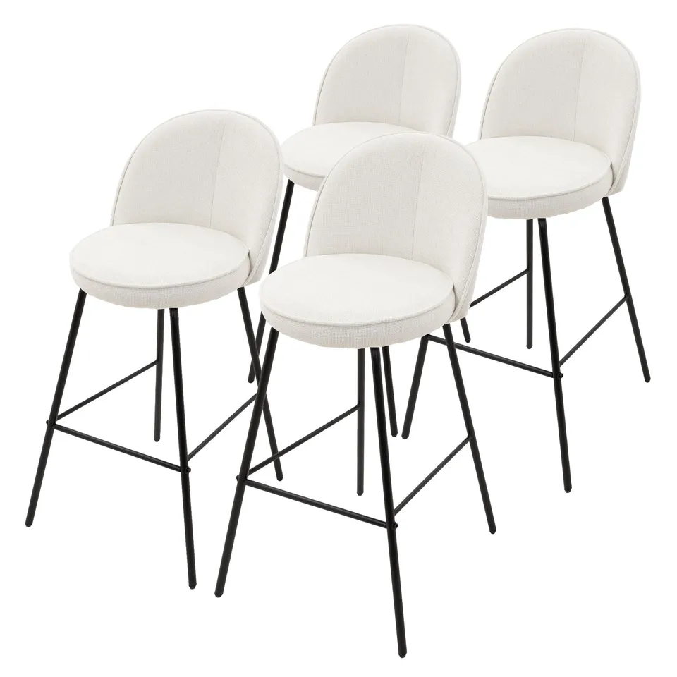 ECD Germany Möbel tabouret de bar beige lot de 4 tissu 120 kg