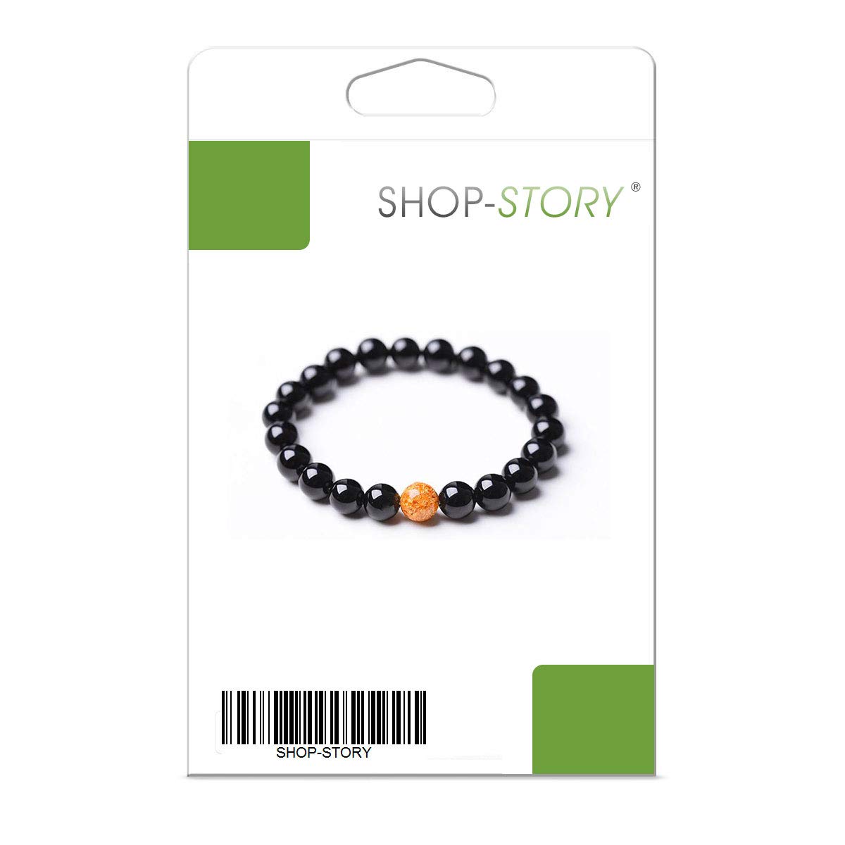 Shop-Story Lifestyle Bracelet perles onyx noir perle pailletée