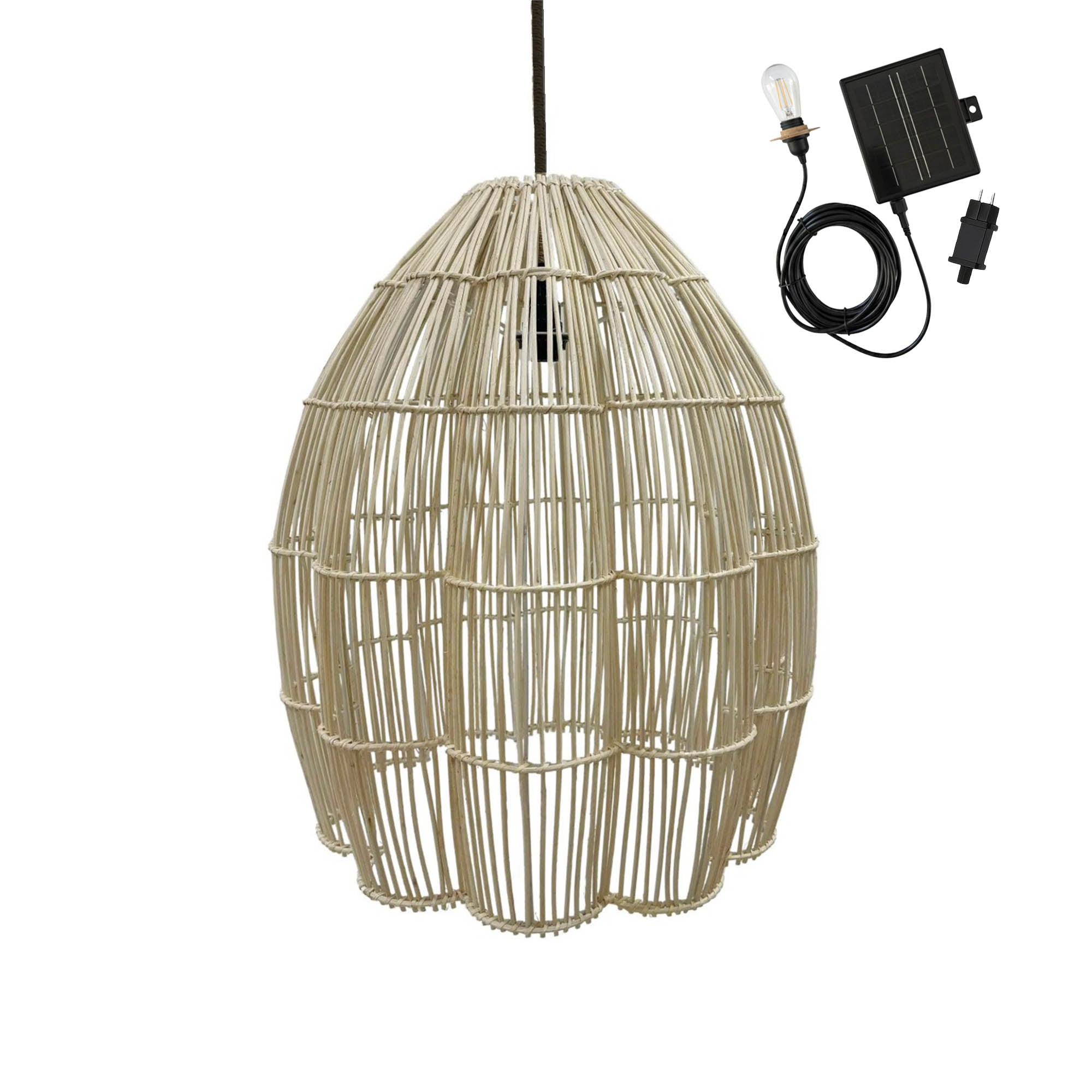 Red Deco Avila Solar suspension rotin 50cm hybride blanc chaud