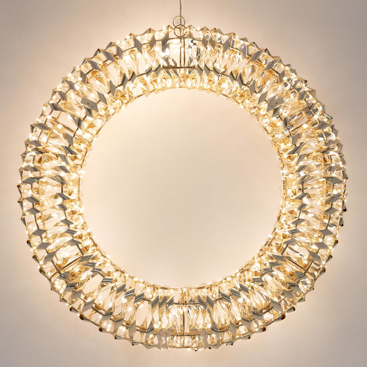 ECD Germany Haus & Wohnen couronne de Noël LED blanc chaud 58 cm