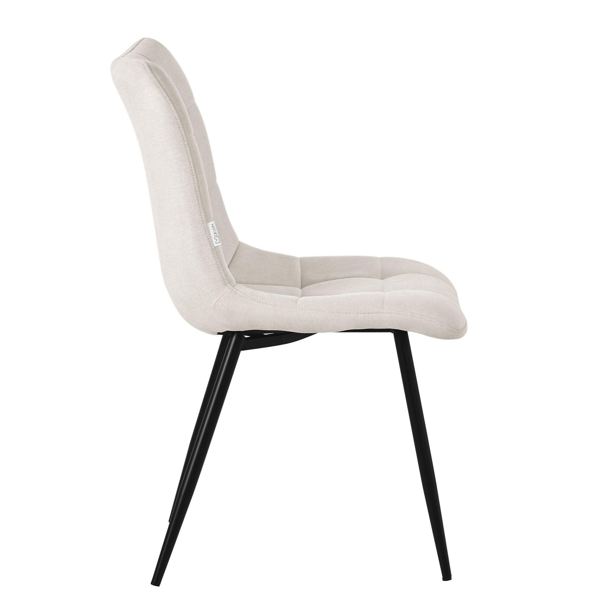 ECD Germany chaise salle à manger tissu anthracite lot 2 pieds acier