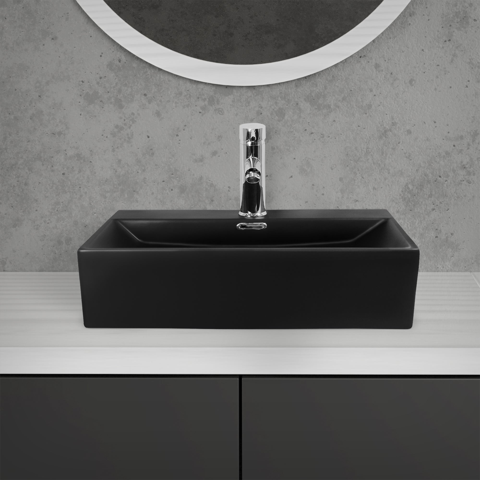 LuxeBath lavabo rectangulaire noir 51,5x36 cm céramique