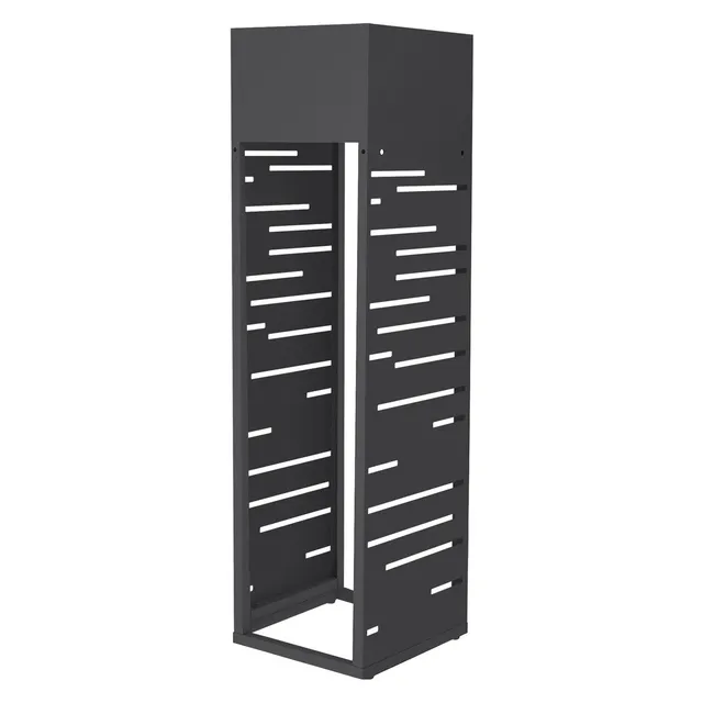 ECD Germany porte-bûches grille anthracite 30x111 cm acier jardinière