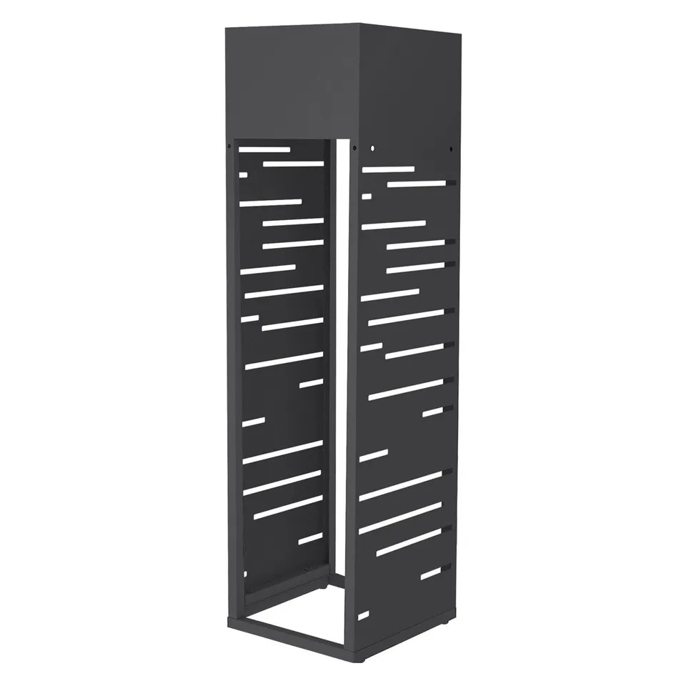 ECD Germany porte-bûches grille anthracite 30x111 cm acier jardinière