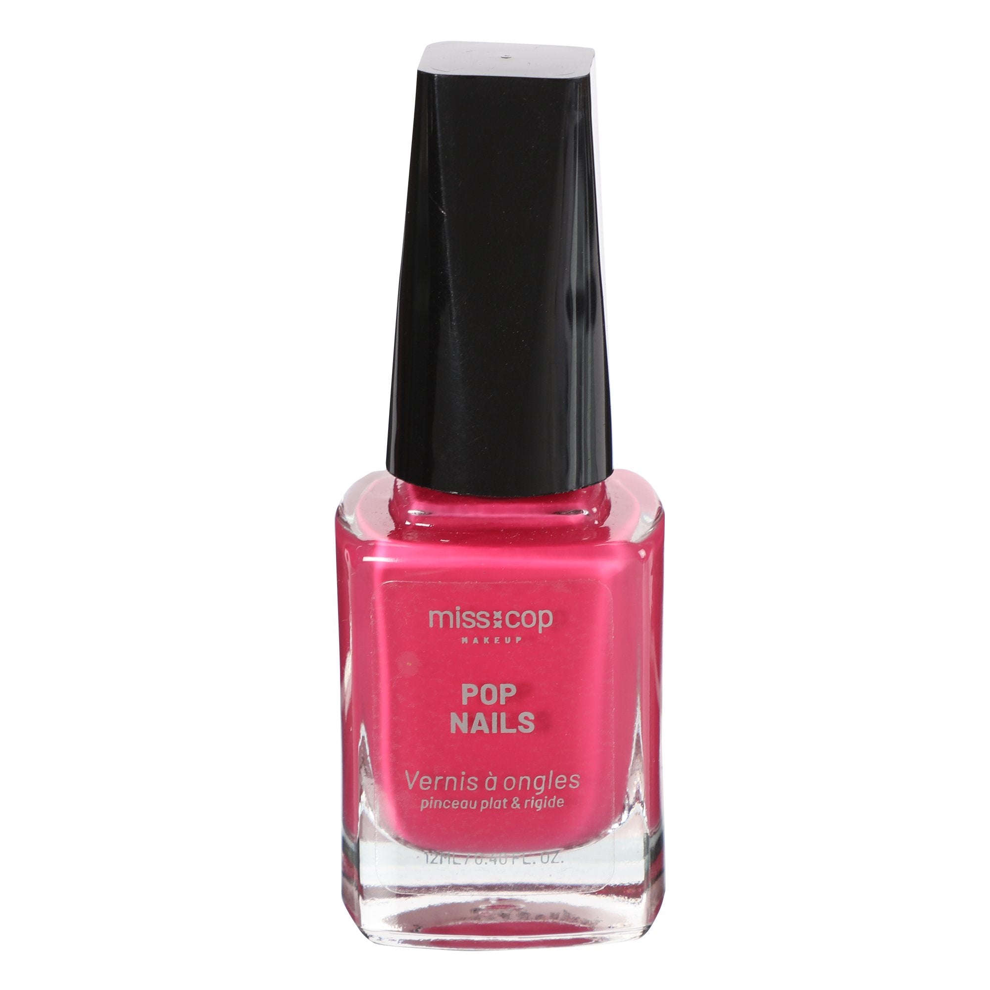 Vernis à ongles rose framboise couleur vive flacon