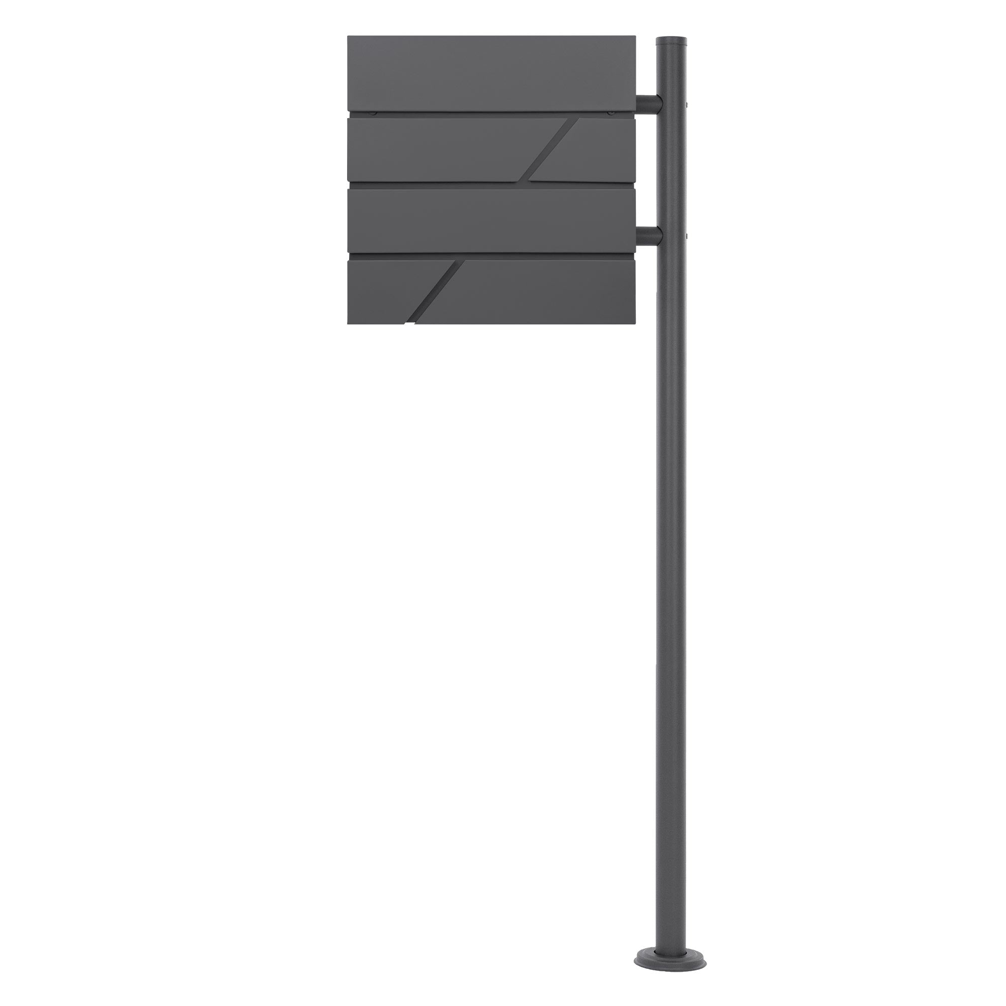 ECD Germany Boite aux lettres sur pied 120 cm noir marbre journal