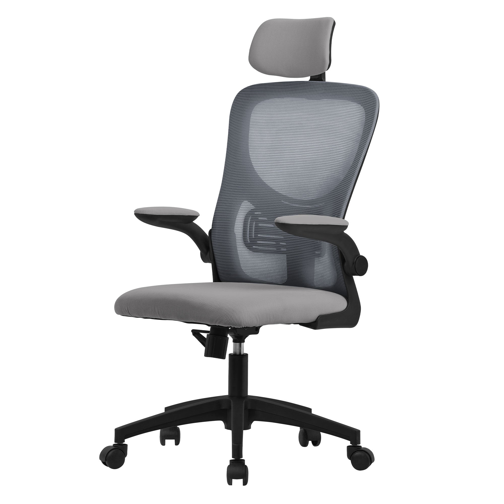 ECD Möbel ML-Design chaise bureau gris ergonomique filet