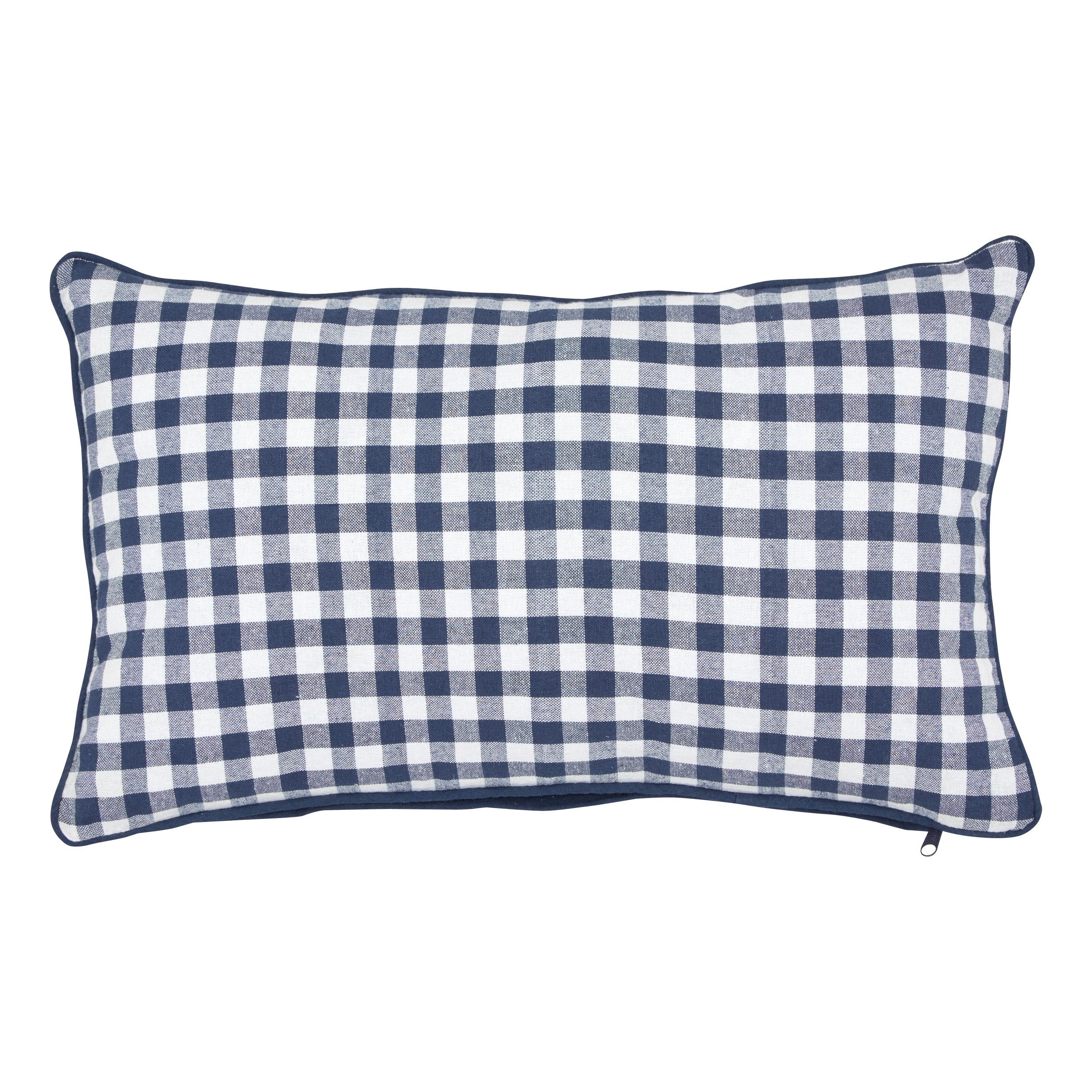 Oceania Groove coussin vichy 30x50 cm bleu terracotta