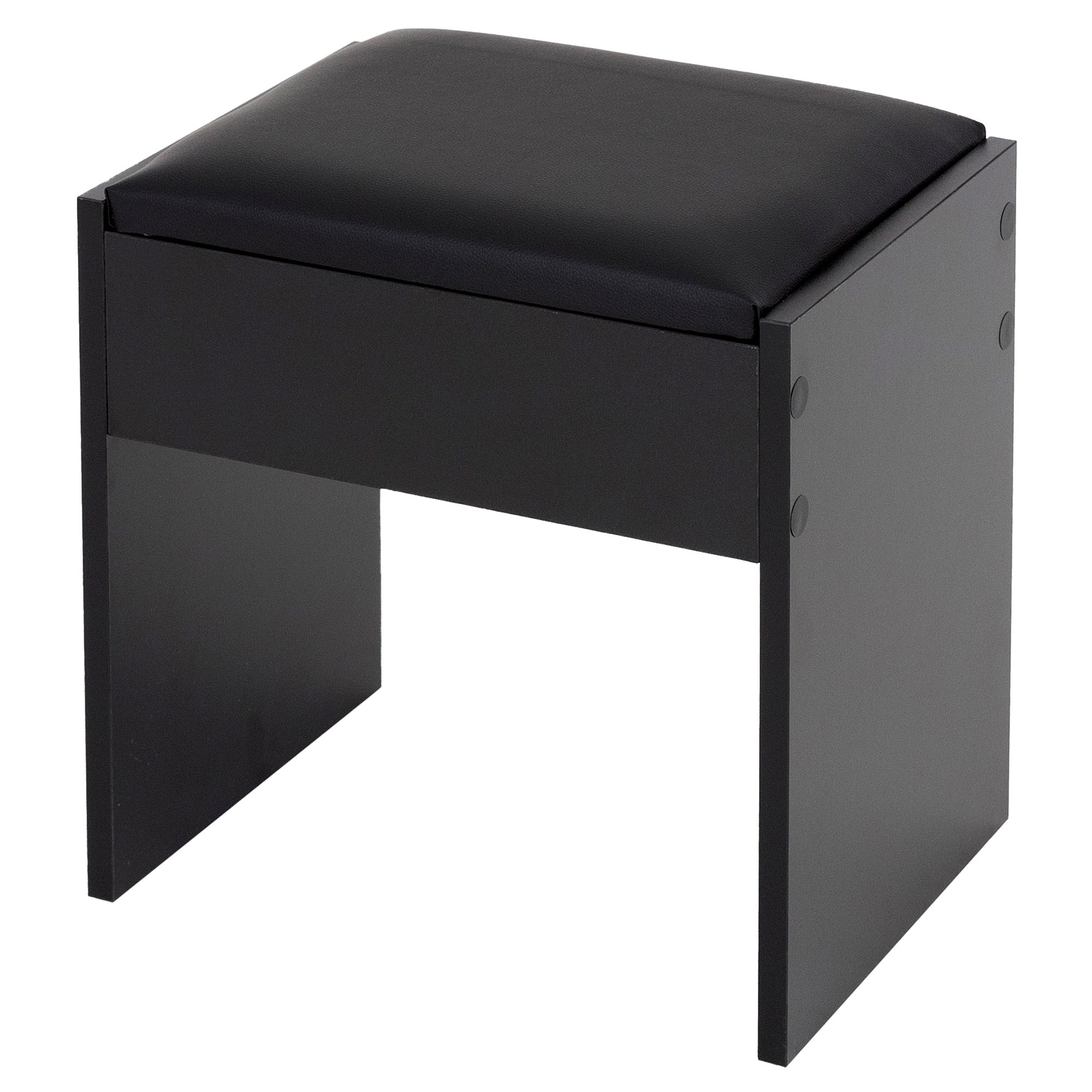 ECD Germany Möbel coiffeuse noire miroir + tabouret 75x40x135 cm