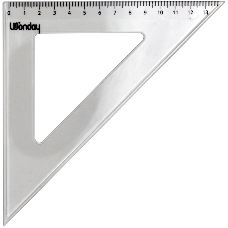 Safe Tool Équerre cristal 45° 21 cm règle de traçage transparente