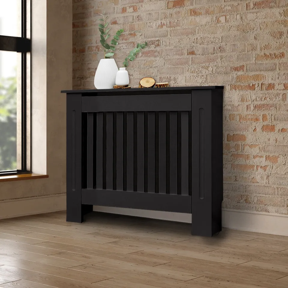 ECD Germany Heizungen cache radiateur MDF noir 78x19x82 cm