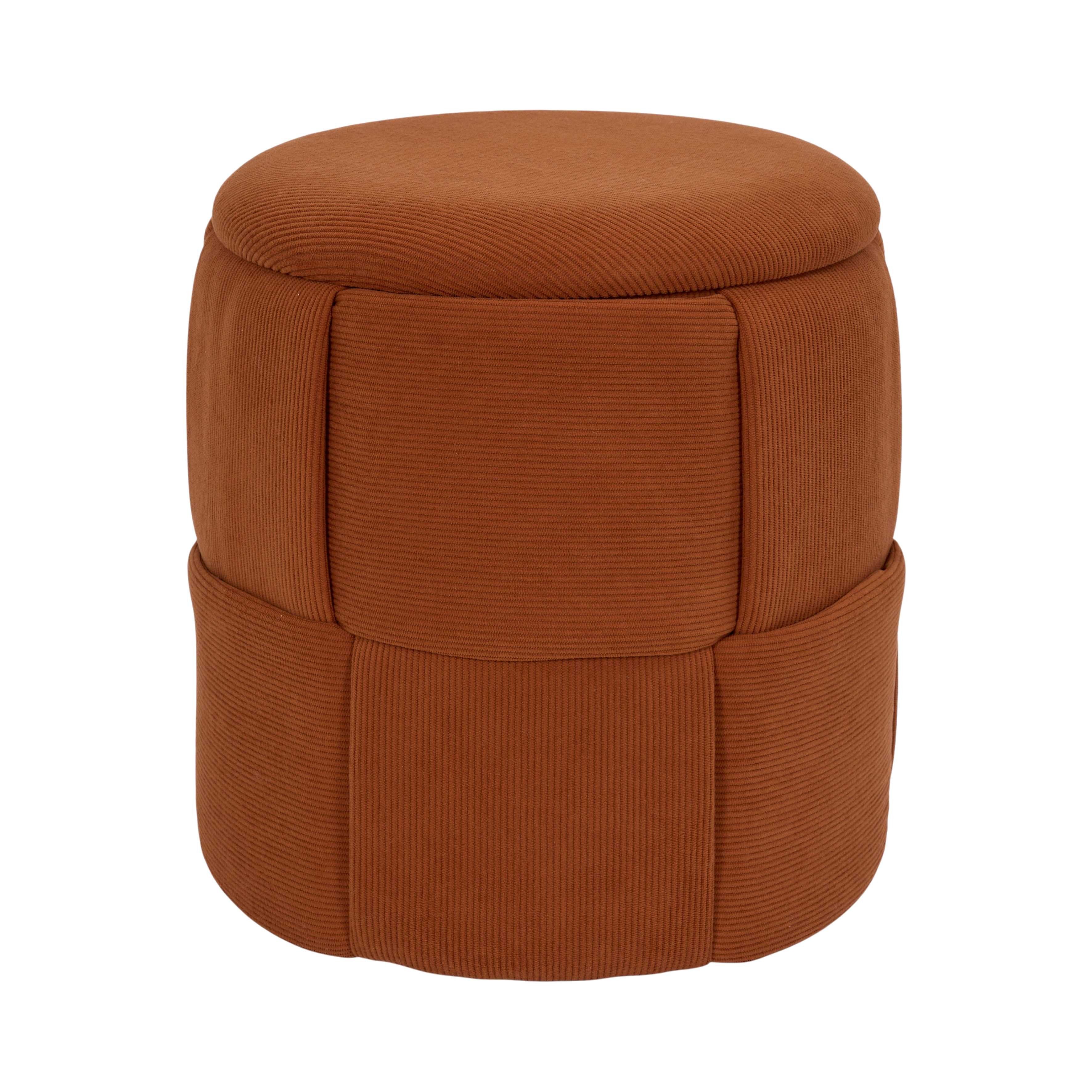 Home Deco Factory Jules pouf coffre terracotta tressé