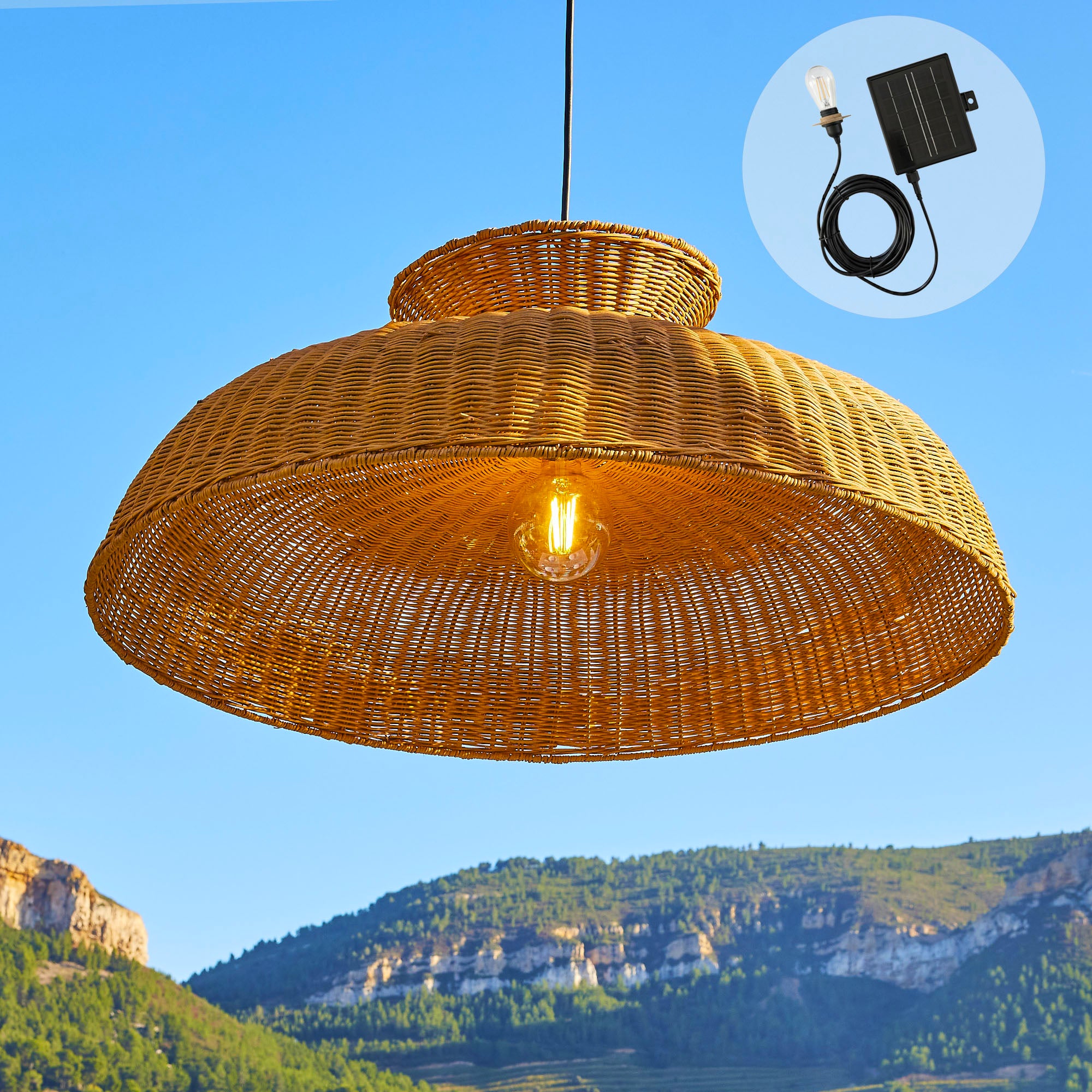 Red Deco Darma Solar suspension rotin naturel 80cm