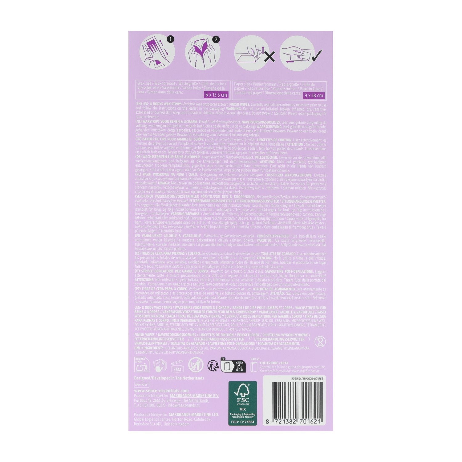 Stokomani Bandes de cire jambes corps x20