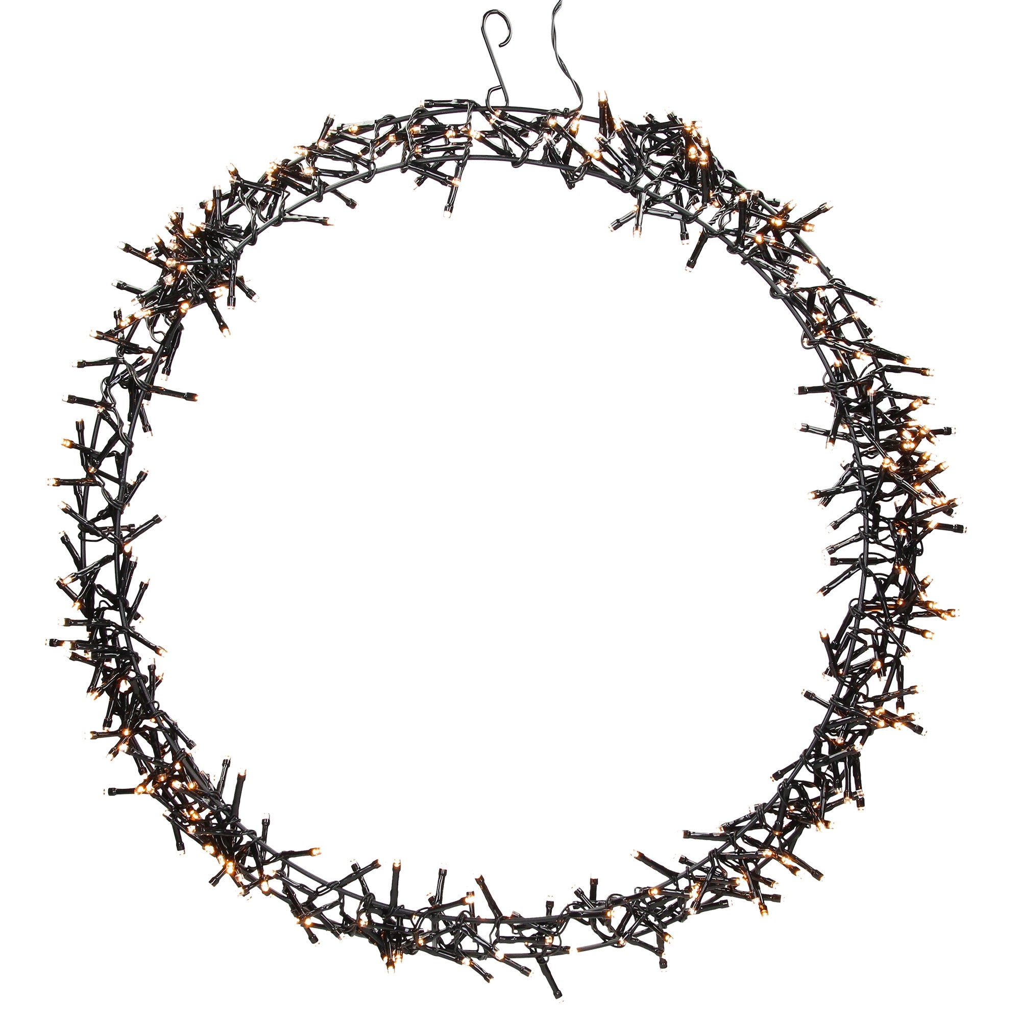 ECD Germany Couronne de Noël LED métal blanc chaud 58 cm