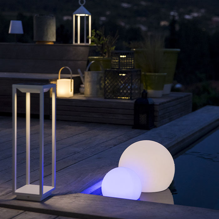 Red Deco Big Hydra lanterne solaire blanche LED blanc chaud H52,5cm