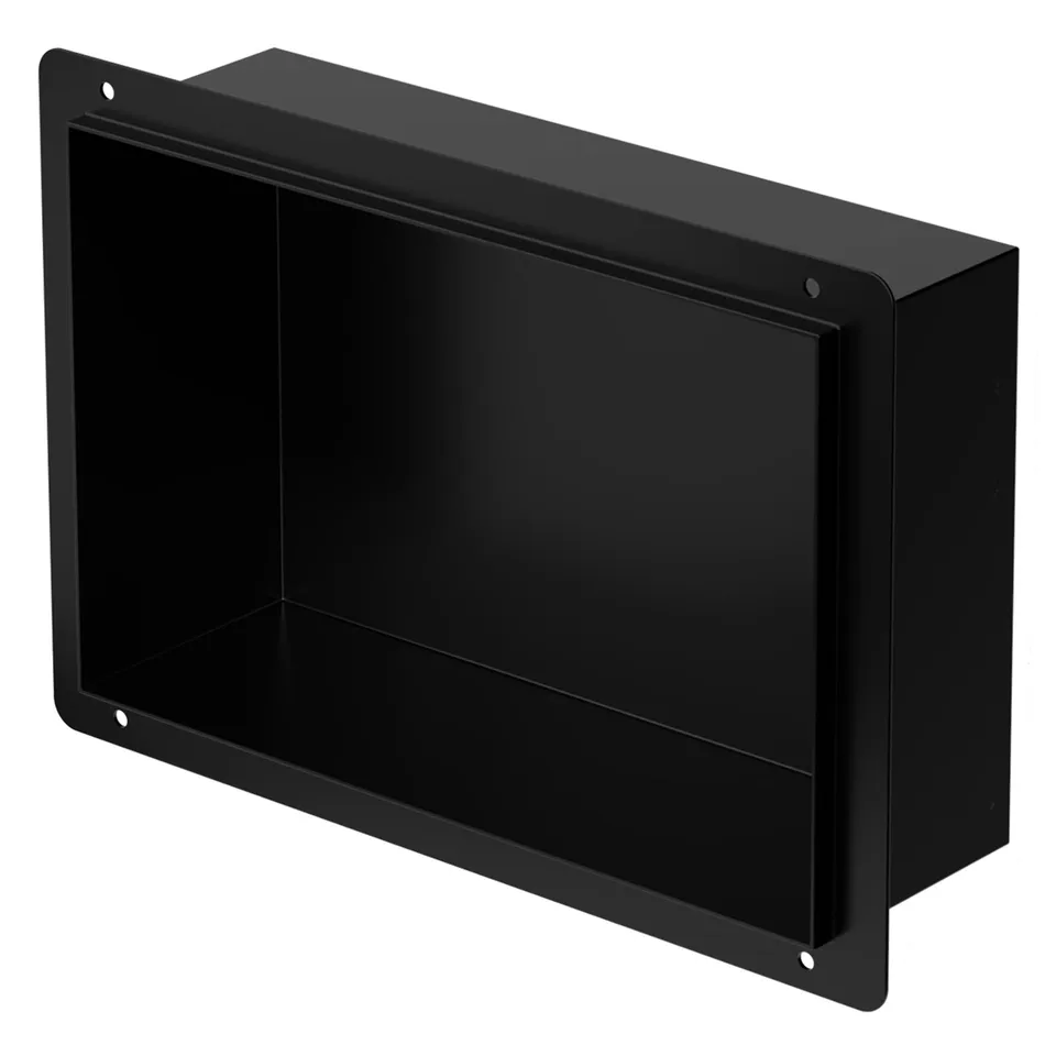 ECD Germany LuxeBath niche douche inox noire 30x30x10 cm