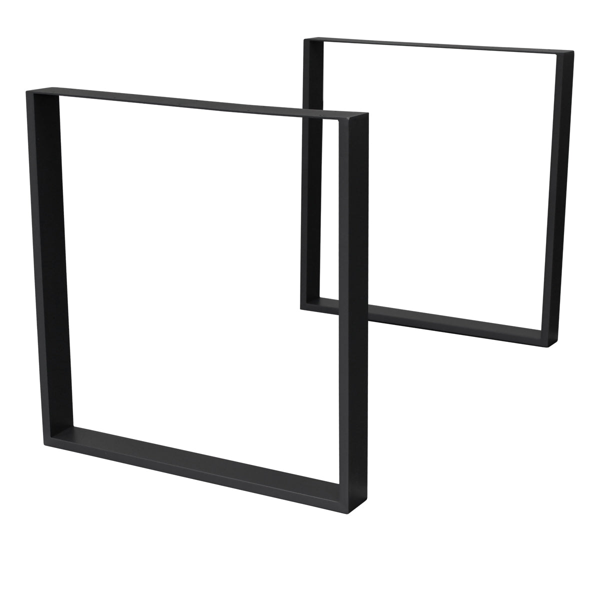 ECD Germany lot 2 pieds de table 80x72 acier noir industriel