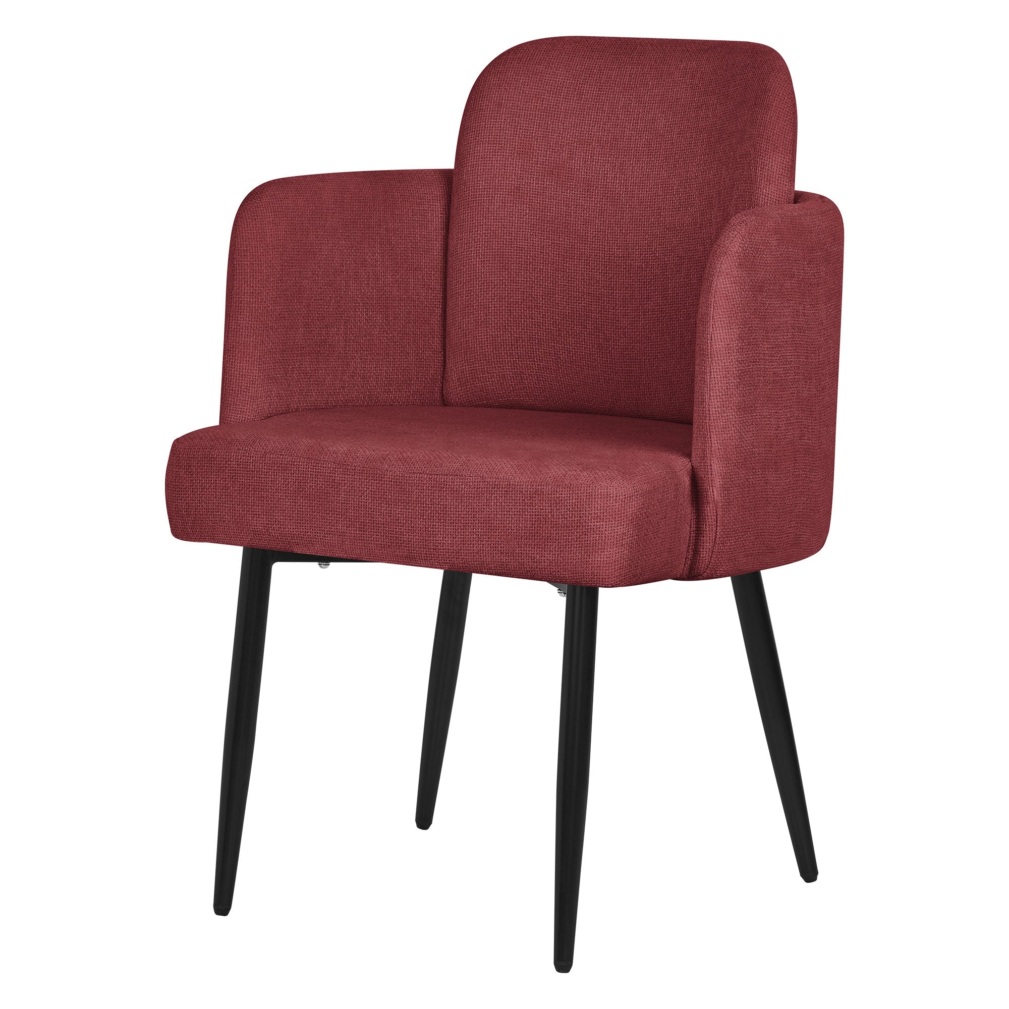 ECD Germany chaise salle à manger rouge accoudoirs pieds métal