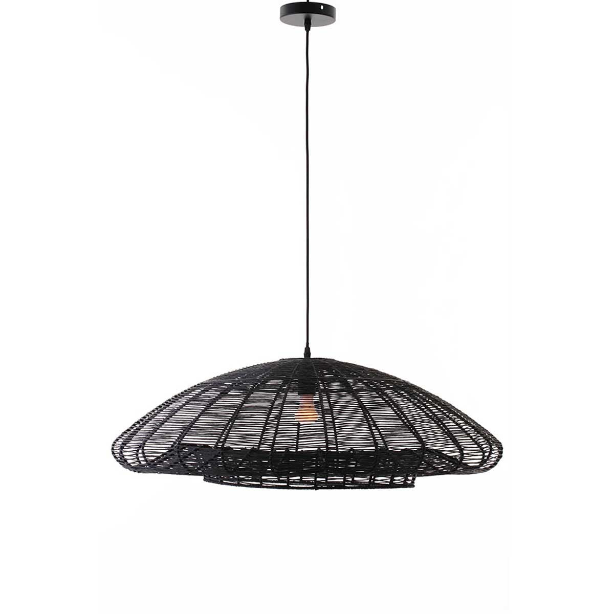 Red Deco Alba Black suspension corde 80cm E27 noire
