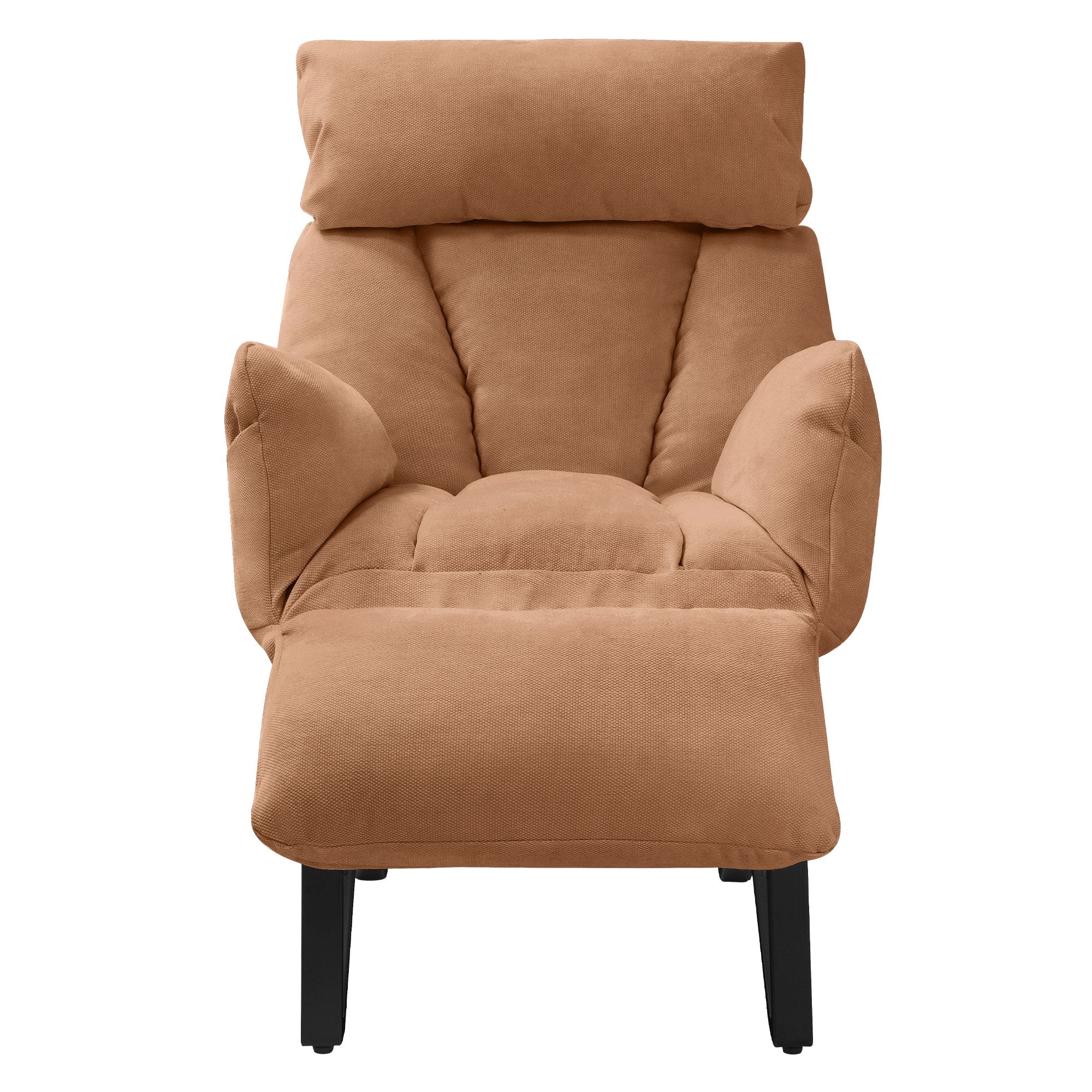 ECD Germany ML-Design fauteuil relax marron lin 85x82 cm