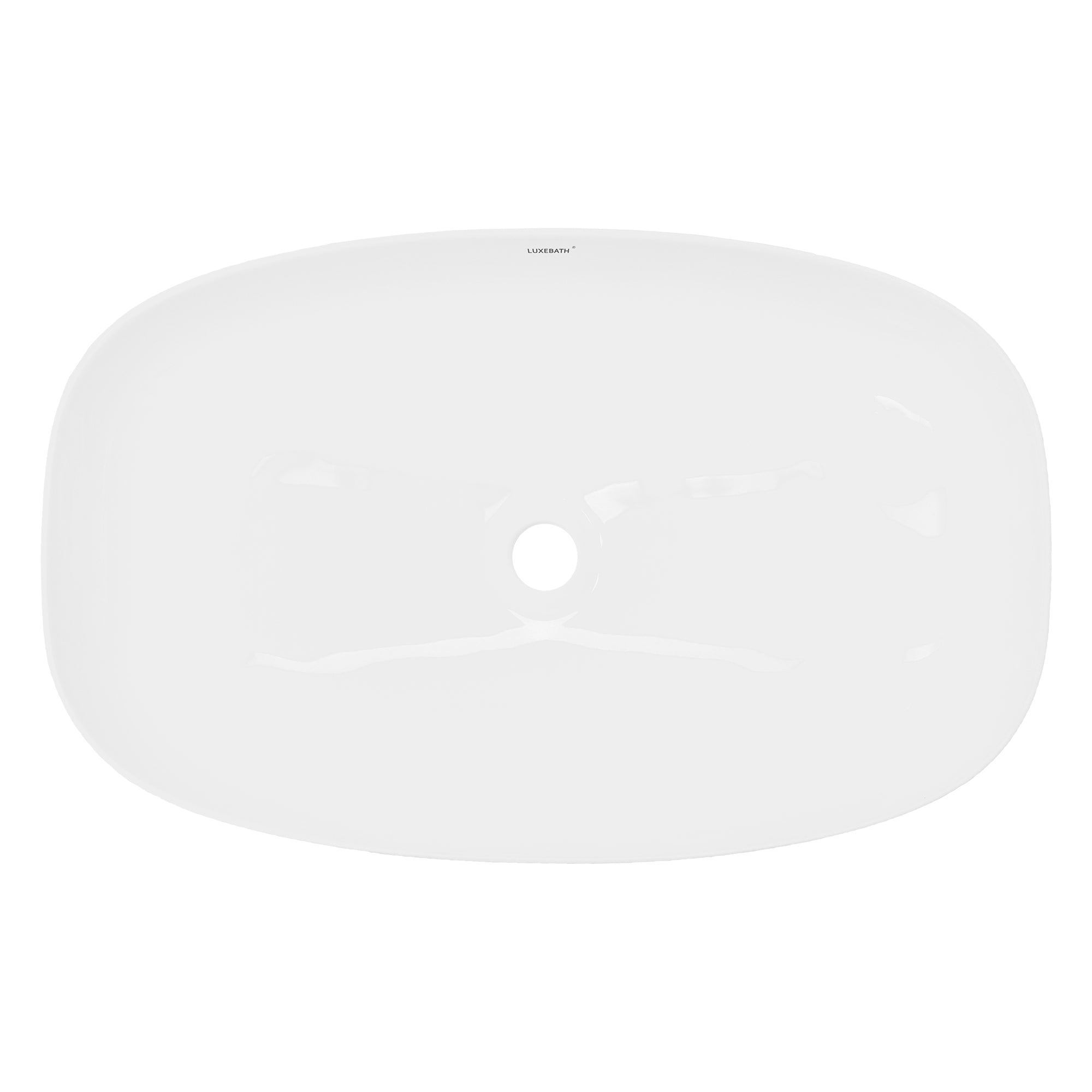 LuxeBath Vasque à poser ovale 60,5x38 cm céramique blanche