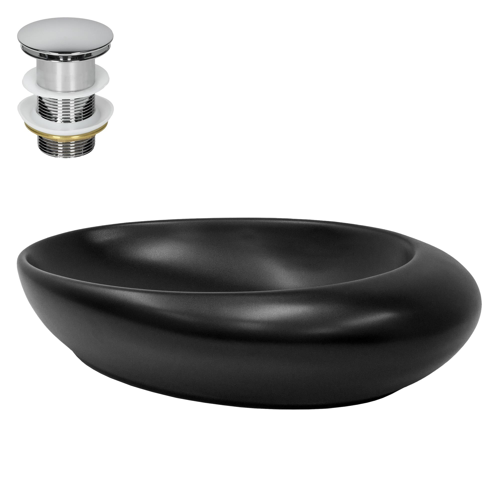 LuxeBath vasque ovale céramique blanche 585 mm sans vidage