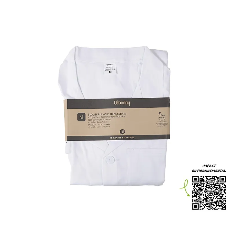 Safe Tool Blouse blanche 190 g/m² M boutons