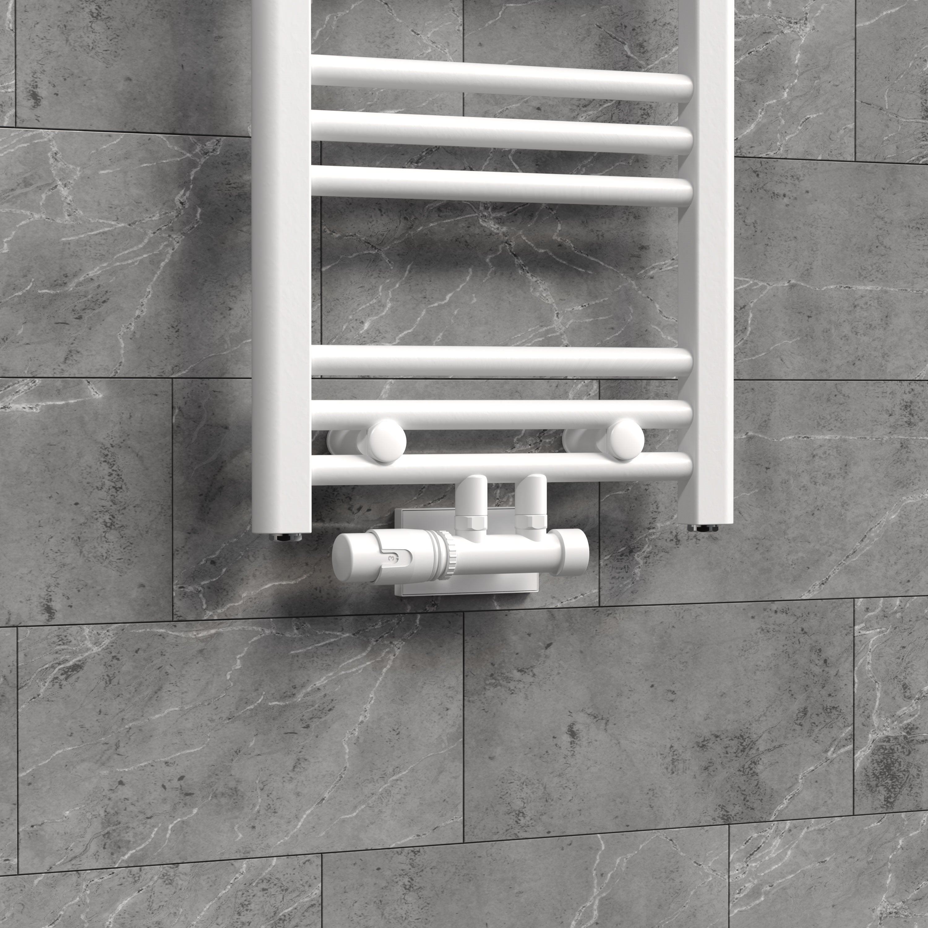 ECD Germany Kit Vanne Radiateur Multiblock Blanc Angle