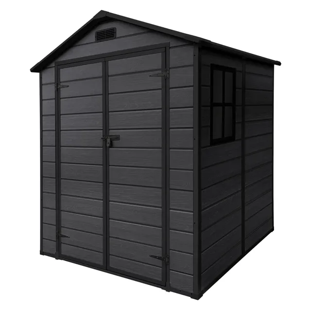 ECD Germany Garten abri jardin plastique 5m³ gris foncé double porte