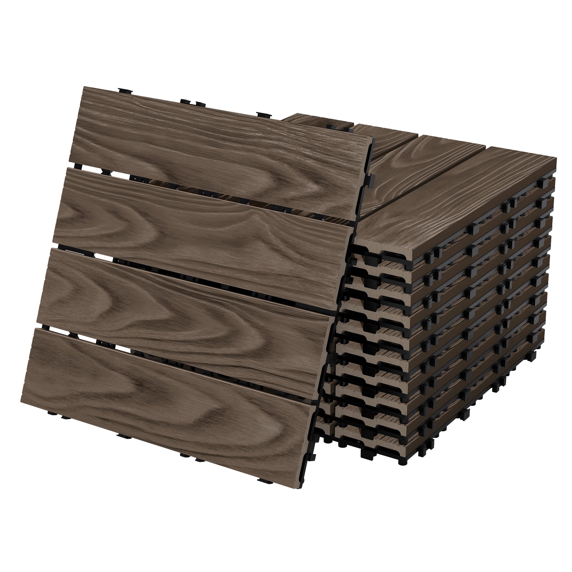 ECD Germany Garten dalle terrasse 30x30 effet bois hellbraun