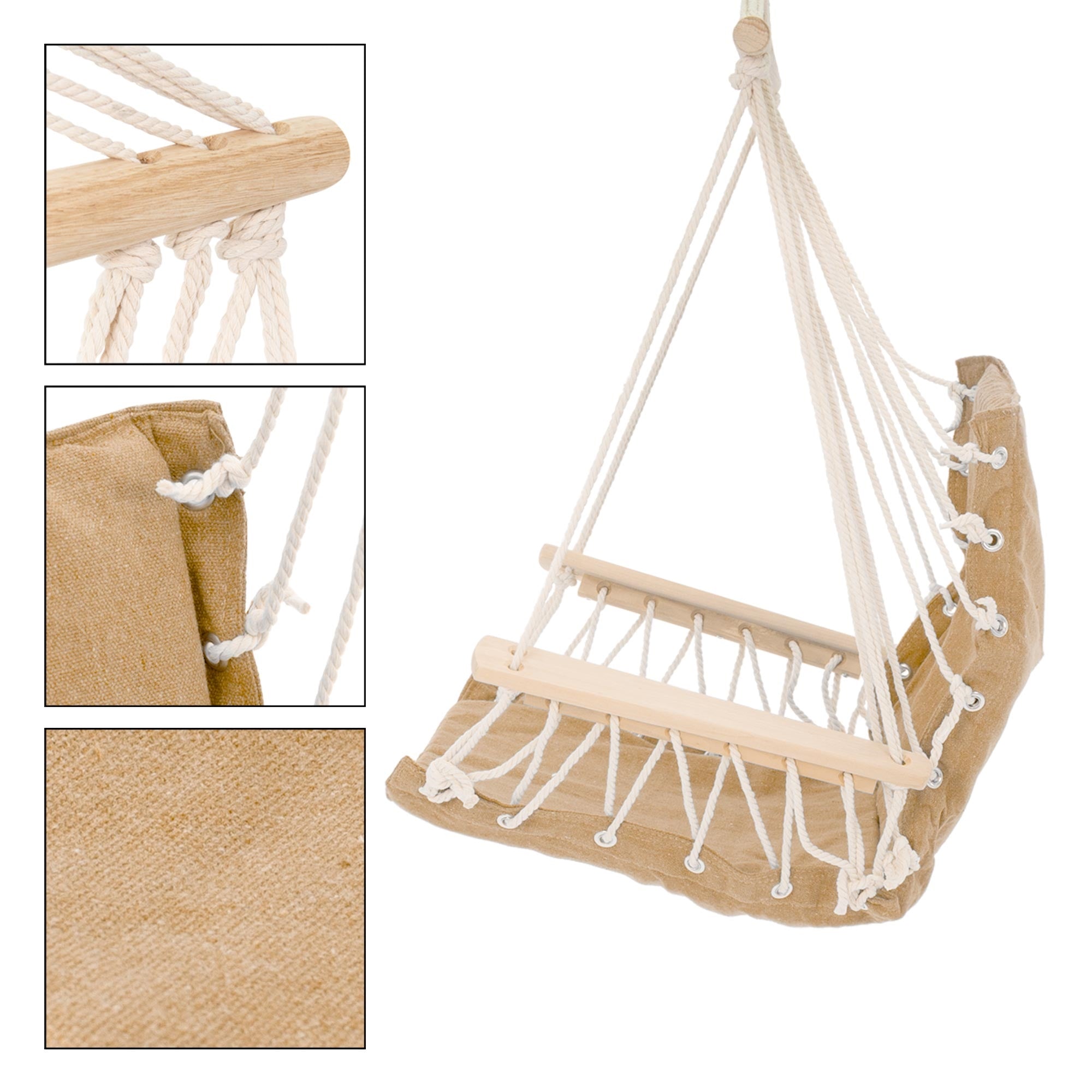 ECD Germany Sport fauteuil suspendu terracotta coton 210cm
