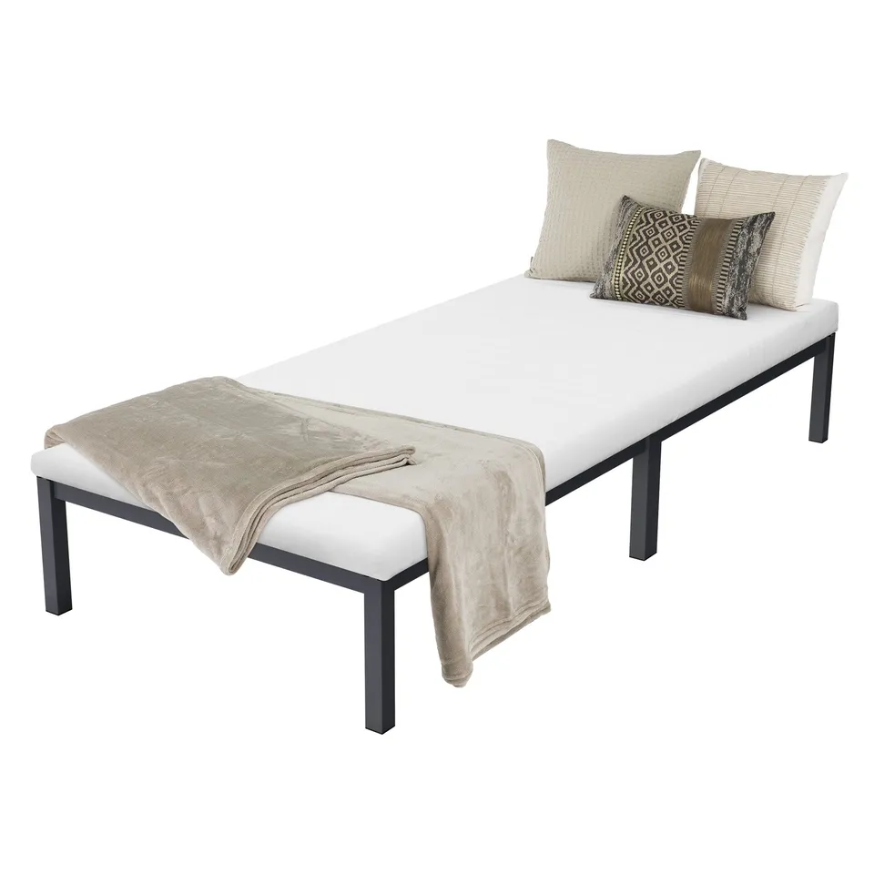 ECD Germany Möbel lit métal 90x200 anthracite sommier