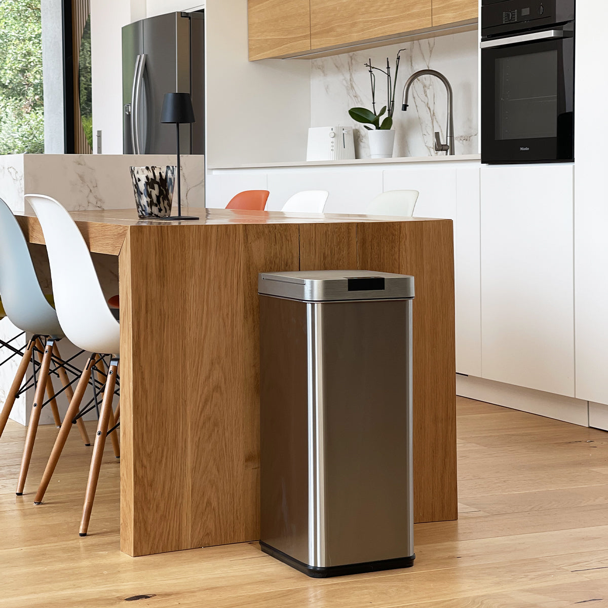 Red Deco Silverlake 60L poubelle automatique inox