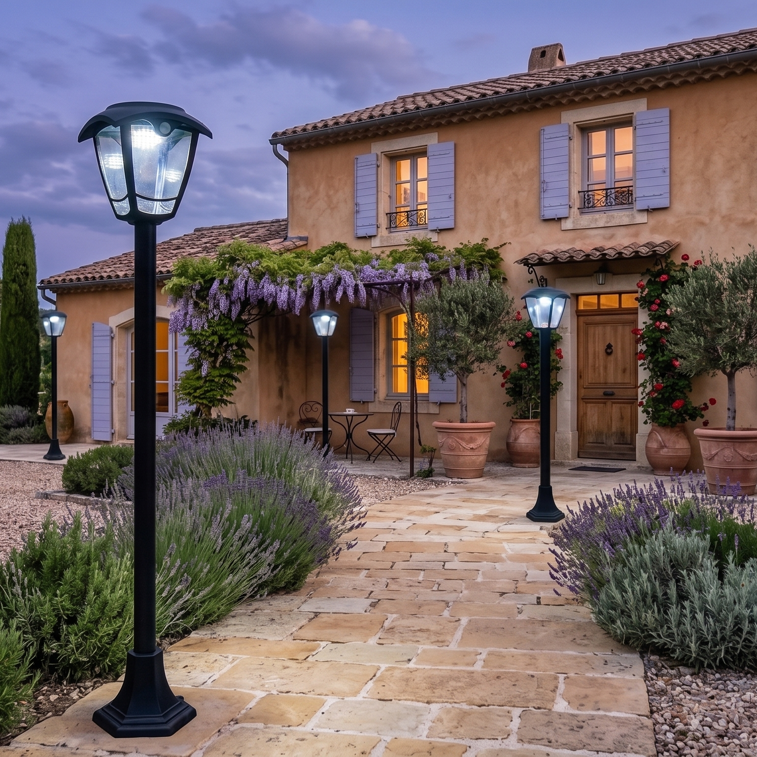 Red Deco Lumax Tall lampadaire solaire H112 blanc froid
