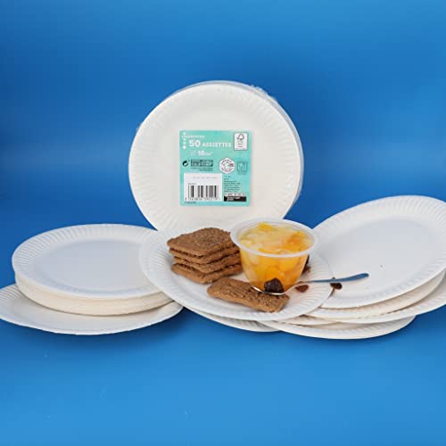 Leader Price Bazar assiettes carton 18cm jetables x50 fêtes