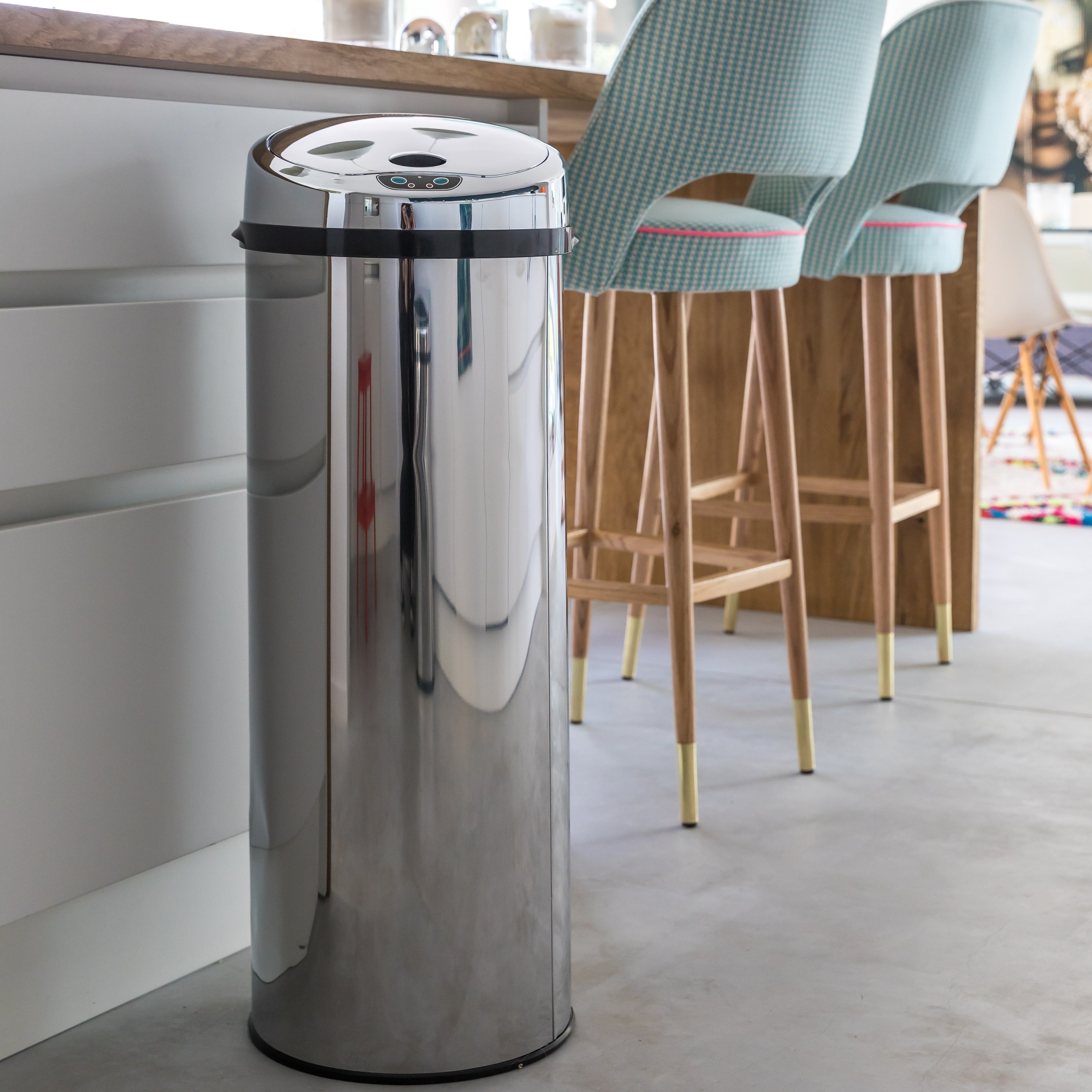 Red Deco Artic poubelle cuisine automatique 50L inox H85 cm