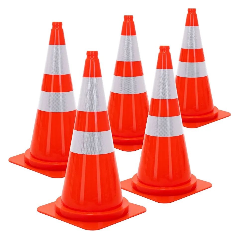 ECD Germany plot chantier orange 75 cm PE lot de 5 réfléchissant