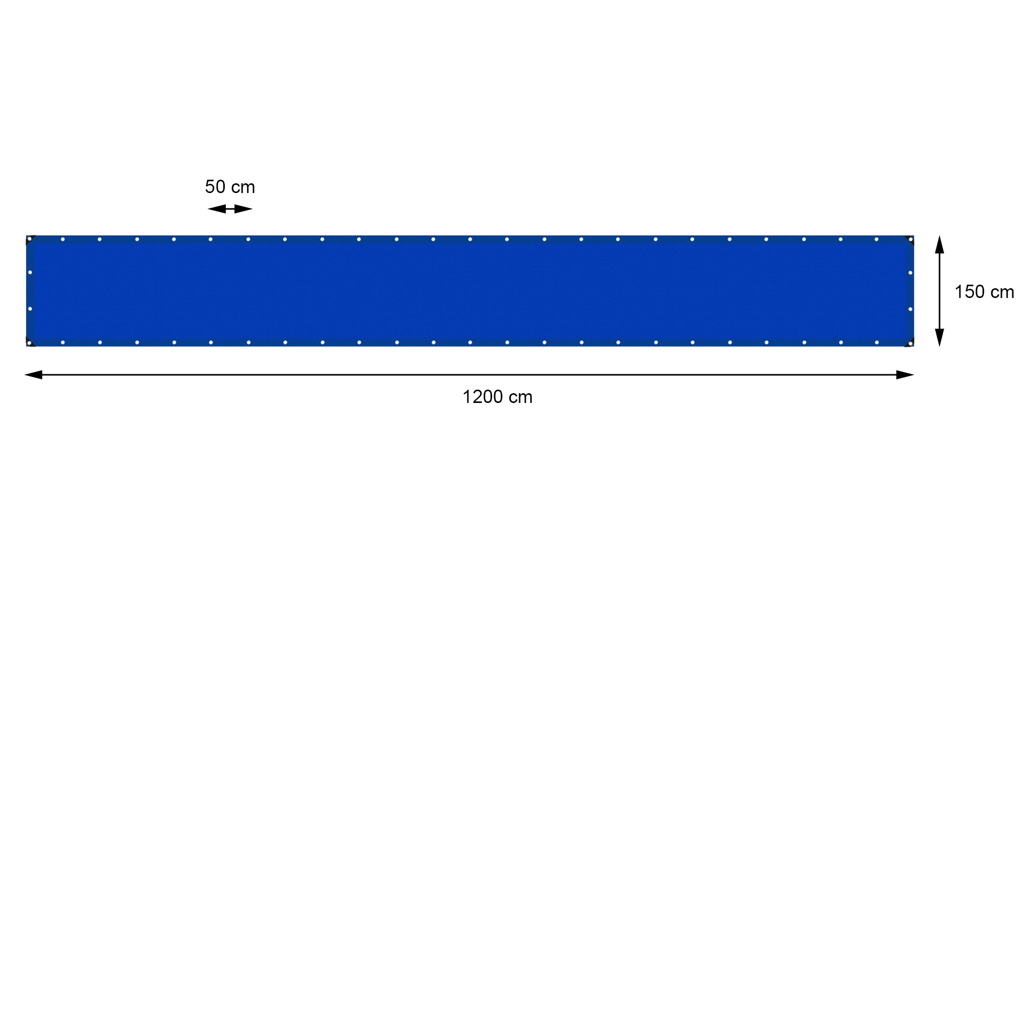ECD Germany bâche bleue 1,5x12m 180g/m² avec œillets