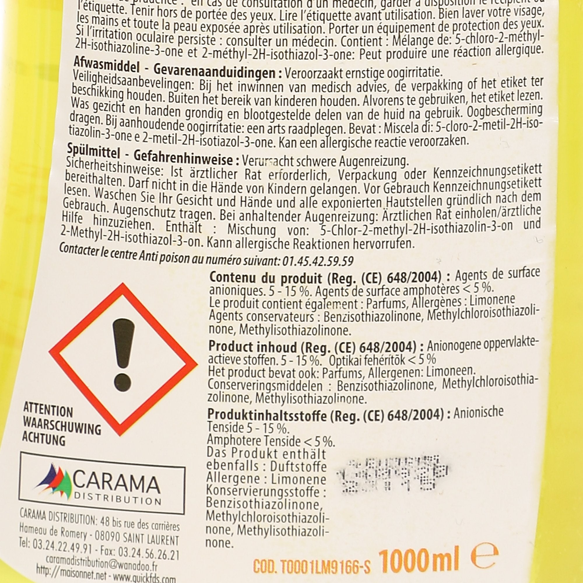 Stokomani Maison liquide vaisselle concentré au bicarbonate