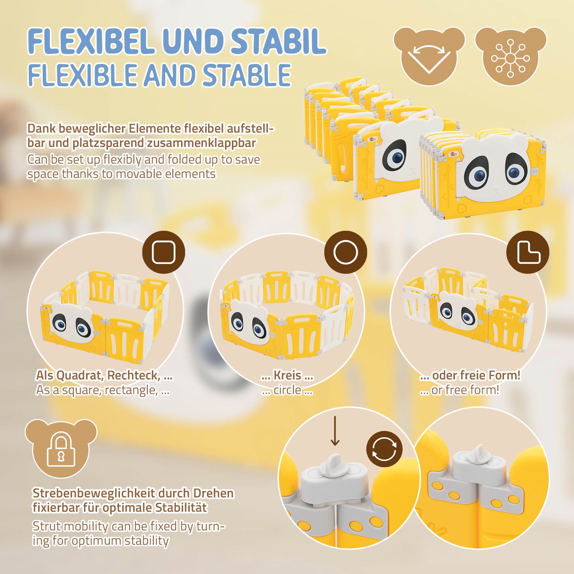 ECD Germany Kinder Joyz 240x240 parc bébé panda pliable