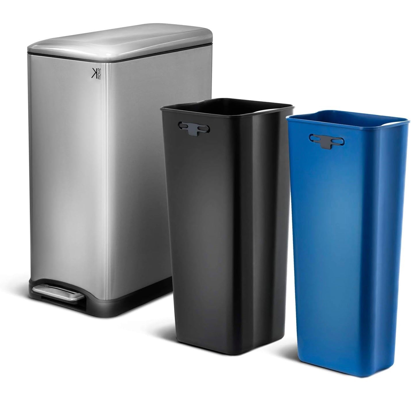 Red Deco Edge 50L poubelle tri sélectif inox brossé