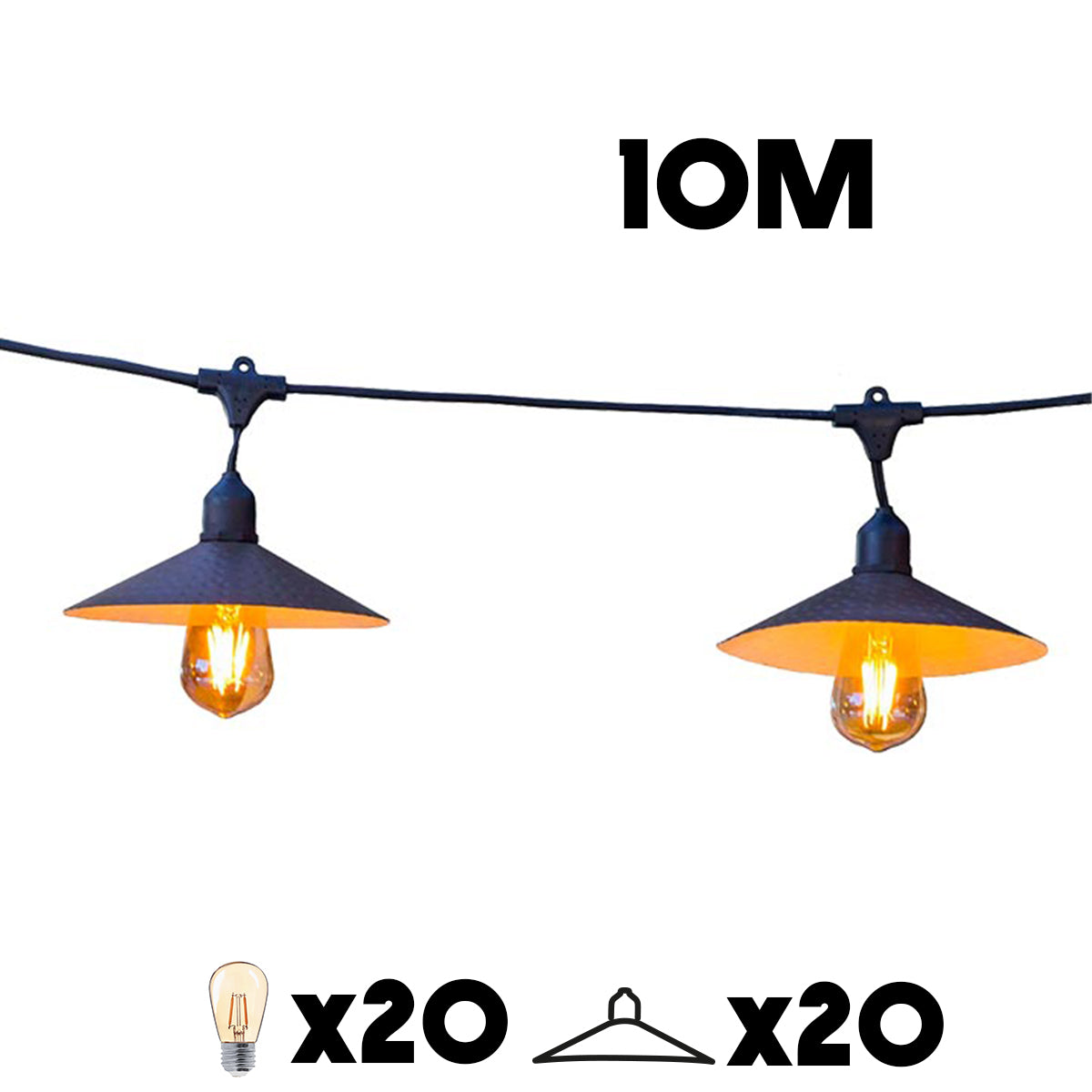 Red Deco Vinty Light guirlande 10m 20 LED métal