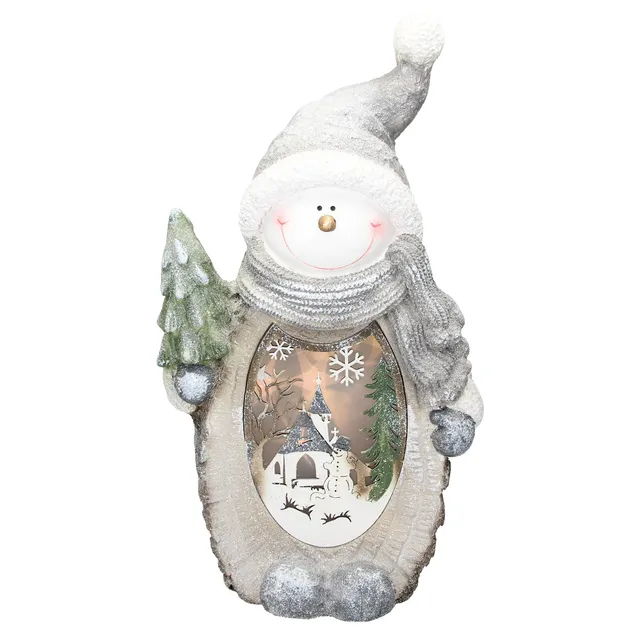 ECD Germany Haus & Wohnen Bonhomme neige LED 53 cm polyresine