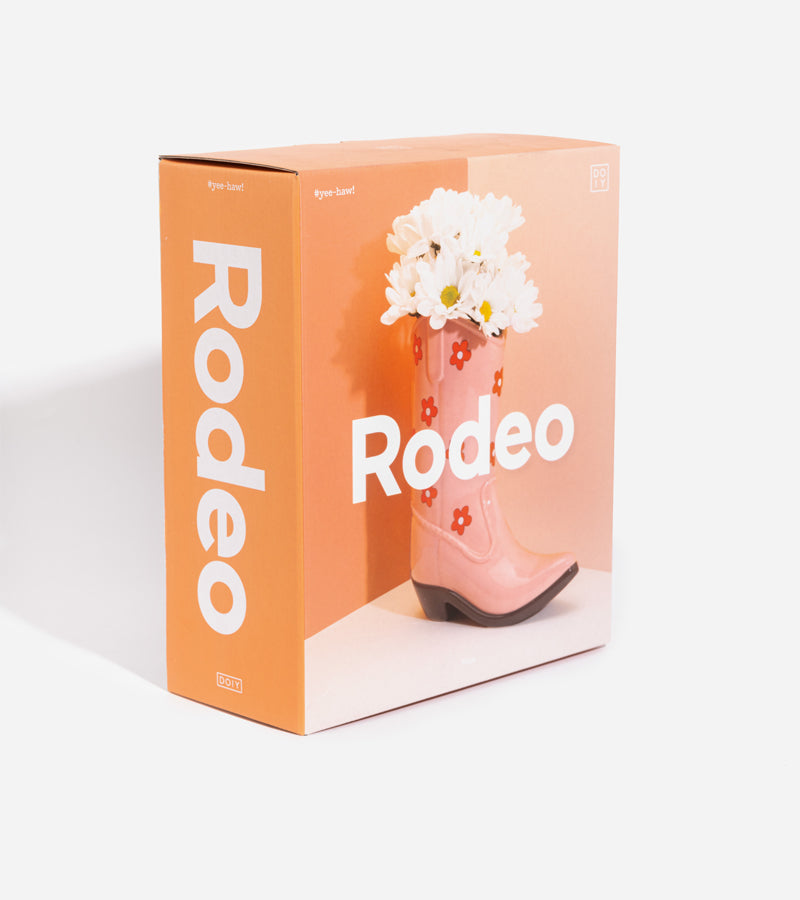 L'avant gardiste vase boots cowboy botte rose
