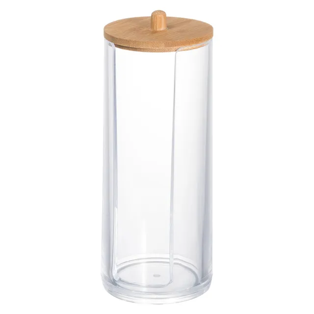 Stokomani Beauté boîte rangement coton couvercle bambou