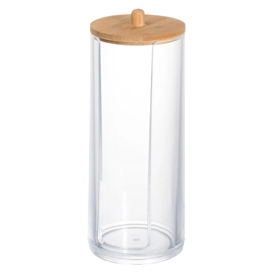 Stokomani Beauté boîte rangement coton couvercle bambou