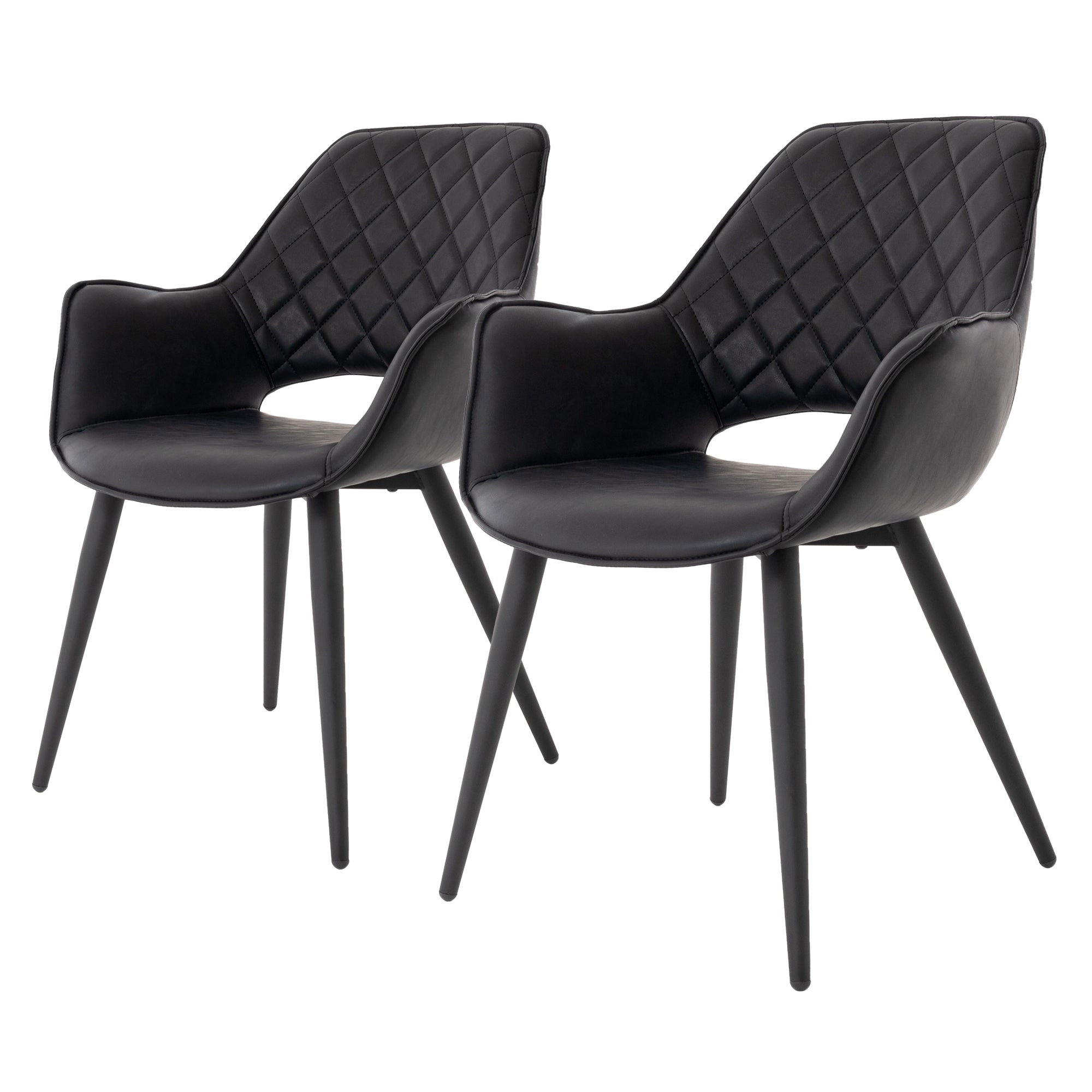 ECD Möbel chaise salle à manger marron lot 2 similicuir