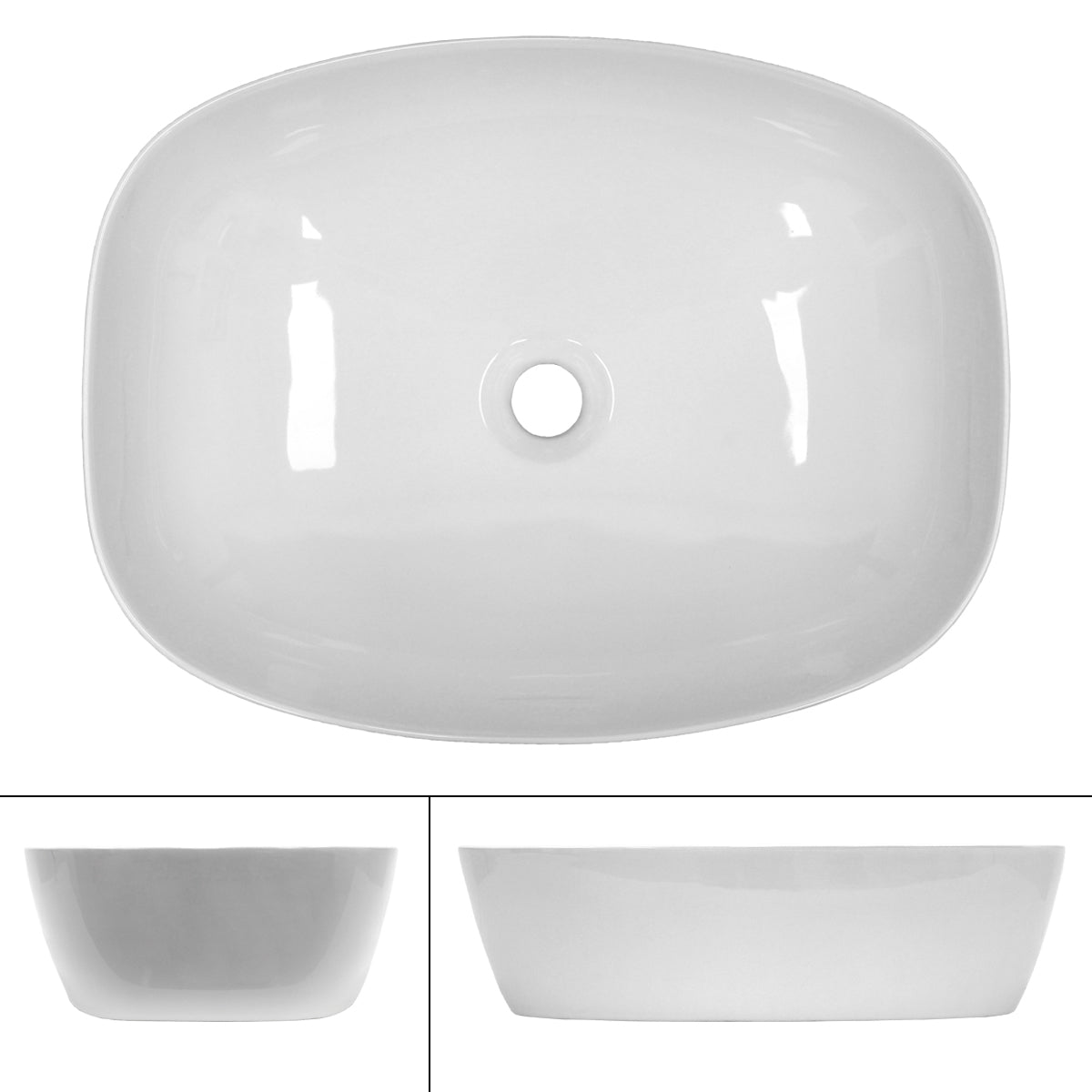 ECD Germany Sanitär vasque à poser ovale 505x385 blanc céramique