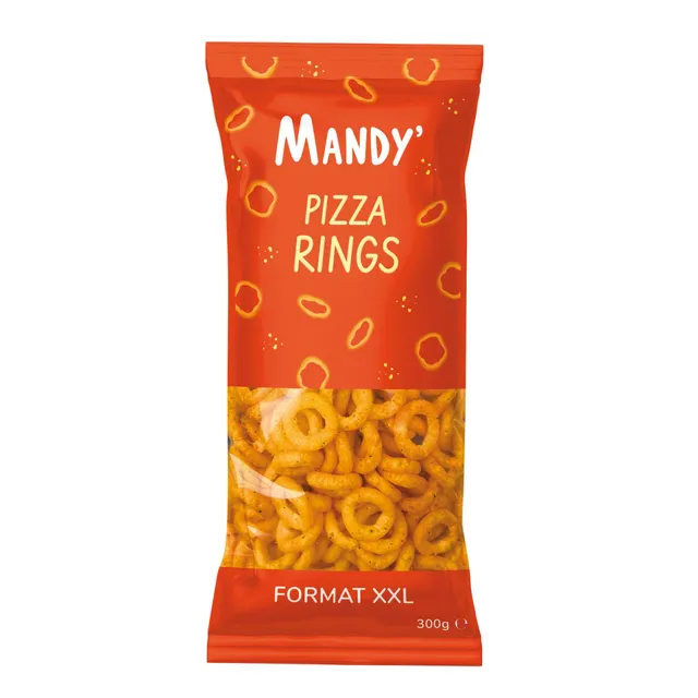 Stokomani Pizza rings XXL snack maïs goût pizza